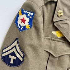 Original WWII US Army Ike Jacket 4025th Signal Service Group Theatre Made Patch