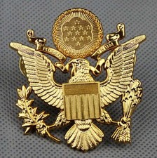 US Army Cap Badge  Eagle Pin Metal Military Souvenir Officer Insignia Medal