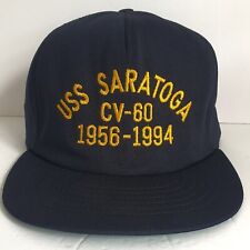 Vintage USS Saratoga CV-60 Hat Black  SnapBack Cap Adjustable One Size Fits All  picture