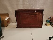 Metal AMMUNITION BOX US .30 CAL M1 Army Canco Flaming Bomb WW1 picture