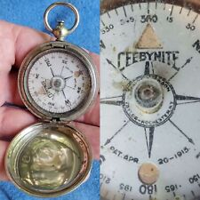 Vintage CeeByNite WW1 U.S. Military Pocket Compass - Short & Mason - Pat. 1915  picture