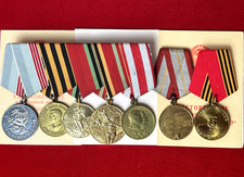 Vintage Original Soviet USSR Medal Lot 7 Awards Documents Veteran Zhukov