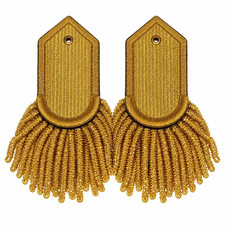 Gold Bullion Fringe Epaulettes, Military Shoulder Boards, Handmade Ceremonial 