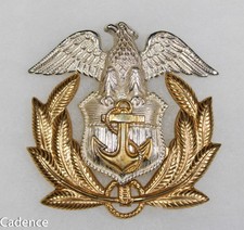 US WW2 USMS Merchant Marine Maritime Visor Hat Cap Badge Gold Filled Gemsco C128