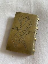 Trench Art Book Lighter Reims Verdun Brass And Copper picture