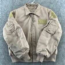 US Army Jacket Mens Large Beige Flight High Temperature Cold Weather Bomber Coat picture