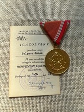 Hungary: Hungarian National Defense Service Medal for 15 years w/ award document