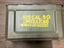 US WW2 Era 50 Cal Ammunition Ammo Box Can Side Latch Flaming Bomb  picture
