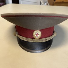 Vintage uniform Soviet  Military Officer Visor Cap Hat size 55 USSR ORIGINAL