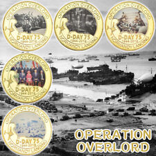 WWII Normandy Landing Gold Challenge Coins Set 75th Anniversary D-Day Souvenir picture