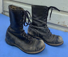 VTG 1959 US Army Black Cap Toe Combat Jump Boots 7W BF Goodrich 1950s NAMED WORN picture