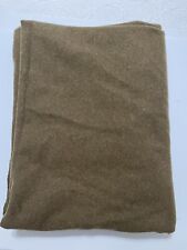 Vintage 1942 Dated WW2 US Military Olive Drab Green Wool Blanket USED 78” X 64” picture