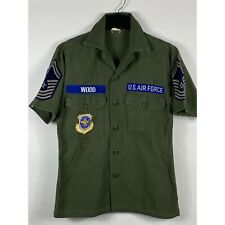 VTG 1967 U.S. Air Force Military Airlift Command Sateen OG 107 Shirt 14½x33 D952 picture