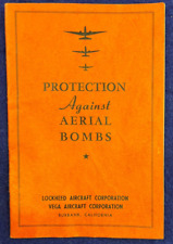 WWII Civil Defense Lockheed Vega Factory Protection Aerial Bombs Booklet Vintage picture