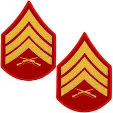 USMC Chevron female gold embroidered on red Sergeant (SGT) picture