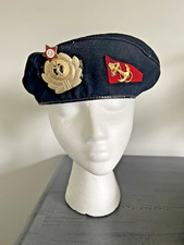 RUSSIAN SOVIET UNION NAVY BERET W/INSIGNIA COMMUNIST Red Star badge & ANCHOR PIN