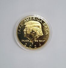 Take America Back Trump 2024 In God We Trust 45th President MAGA USA Gold Coin picture