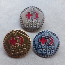 Soviet Russia Medal Badge Pin Blood Donor USSR  Lot 3 pcs#496