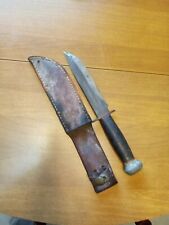 Vintage WW2 PAL Hunting Knife RH 36 Sheath Stacked Leather Handle Rare Sharp USA picture