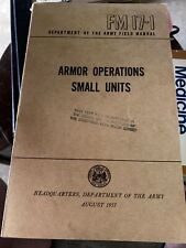 U.S. ARMY TECHNICAL BOOK ARMOR OPERATIONS  AUG 1957 picture