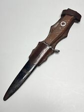 WWI German Trench Knife Dagger Wood Grips Bulgarian Insignia Enamel Sheath +Frog picture
