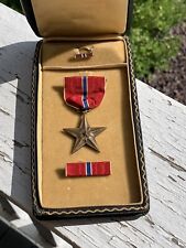 WW2 Bronze Star Medal 3 Piece Set In Coffin Case (69) picture
