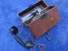 WW2 ORIGINAL GERMAN MILITARY FIELD PHONE DATED 1940 BAKELITE CASE picture