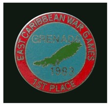East Caribbean War Games Grenada 1st Place 1983 Metal Badge L081