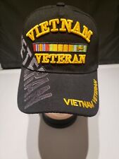 U.S. Vietnam Veteran  & Service Ribbon, Black Cap,Army,Navy,Marines,Air Force picture