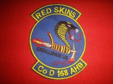 Company D US 158th Assault Helicopter Battalion REDSKINS Vietnam War Patch