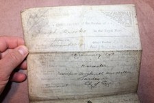 Rare Pre 1898 British Navy Sailors, Certificate of the Service in the Royal Navy
