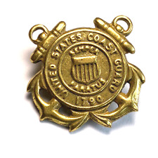 1950s Coast Guard Uniform Hat Pin Early Style Stamped Brass 1950s Mid Century picture