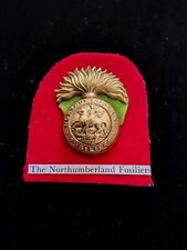 WWI Northumberland Fusiliers Brass Economy Cap Badge British Military Regiment  picture