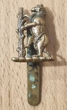 Original British Army Warwickshire Yeomanry Cap Badge Brass Long Slider picture