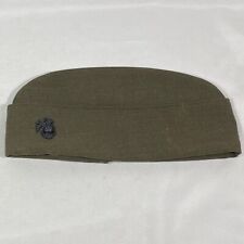 USMC Garrison Cap Polyester Wool Green Cover Hat Size 7 Used picture