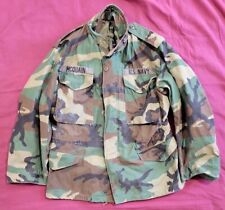 US ARMY FIELD JACKET M65 SMALL HOODED COLD WEATHER WOODLAND CAMO JACKET picture