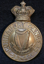 WWI British Army Connaucht Rangers Irish 1901-1922 Large Cap Badge 1917 Rare picture