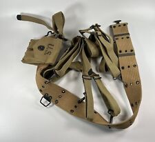 WWII M1 Garand M1923 Cartridge Belt M1911 Pistol Magazine Pouch & Suspenders. picture