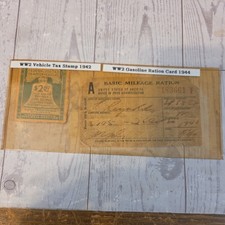 (1) Basic Mileage Ration OPA R-525 B US Basic Mileage Ration (1) veh tax stamp