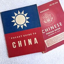 WWII Pocket Guide to China 1944 and Chinese Phrase Book 1943 War Department Set picture