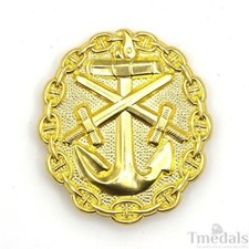 Imperial German Naval Wound Badge in Gold Medal Order – Museum Replica