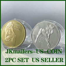 Tails I Get Head  Sexy Heads Tails Challenge Token Coin US 2PCS SET Gold&Silver picture