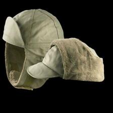 GERMAN MILITARY ISSUE ARMY OD GREEN COLD WEATHER WINTER CAP/HAT EAR FLAPS NEW picture