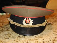 Vintage Soviet USSR Russian Military Army Uniform Visor Hat Peaked Cap SIZE 56 picture