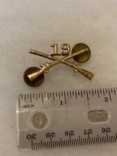 Authentic WWII US Army 19th Infantry Regiment Officer Collar Insignia Lapel Pin picture