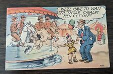 Vintage WW2 Military Comic Postcard Army 1945 US Army Calvary Humor  picture