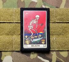 DEATH CARD Tarot Grim Reaper 2x3 Tactical Hook Military Patch Skull  picture