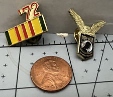 1972 VIETNAM SERVICE RIBBON AND POW  LAPEL OR HAT PINS AS SHOWN   2  PINS picture