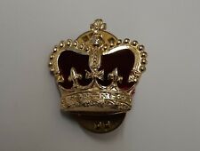 St Edwards Crown Snap Pin Metal Badge Major Rank British Military Issue GIM168 picture