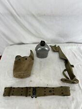 ww2 US Army / USMC Web Belt Canteen With Cover And Axe Cover picture